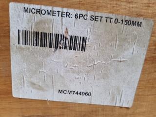 6-Piece Outside Micrometer Set, 0-150mm range