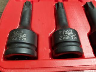 4-Piece Large Size Torx 3/4" Sockets by T&E Tools