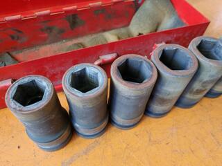8-Piece 1" Drive Impact Sockets, Imperial Sizes