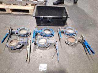 6 Assorted Butterfly Valves