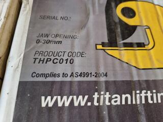 2x Titan Horizontal Plate Clamps, 1000kg Capacity
