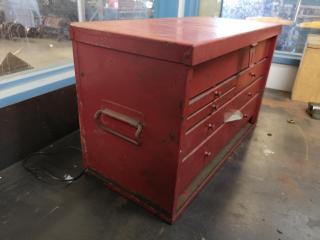Steel Tool Box w/ Assorted Parts & Components