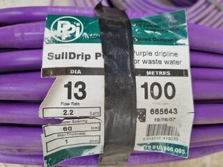 13mm SullDrip Water Plastic Irrigation Pipe, 4x 100-Metre Rolls