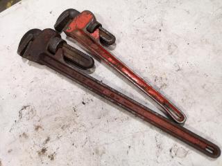 HIT Deluxe 600mm Pipe Wrench plus 2nd Unbranded Wrench