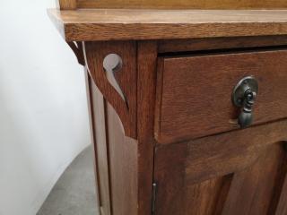 Vintage Wooden Mirrored Cabinet Drawer Unit