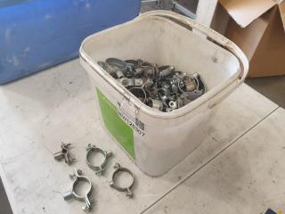 Bin of Stainless Pipe Clamps