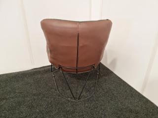 Sessel Style Curved Lounge Chair - Leather