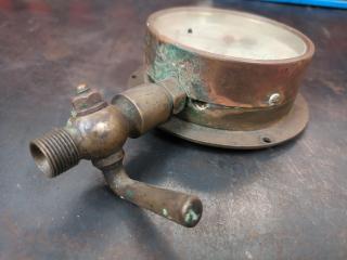 Antique Vintage Brass & Copper Pressure Gauge