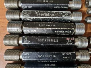 40x Assorted Precision Thread Plug Gauges