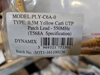 Dynamix 0.5m CAT6 Yellow UTP Patch Leads