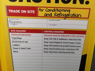 4x Yellow Hazard Caution Floor Signage