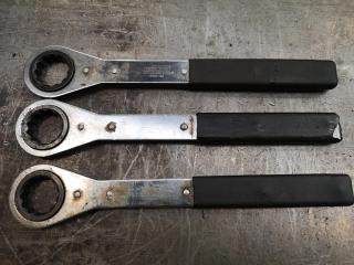 3x 30mm Ratcheting Box Wrenches by Kastar