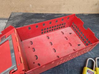 Master Lock Lockout Box w/ 8x Safety Lockout Padlocks + Key