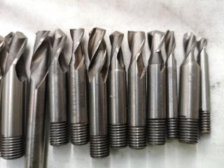 28x Assorted Tapered, Ball, & Square End Mill Bits, Imperial Sizes