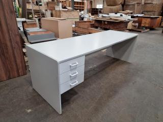 Large White Laminated Office Desk