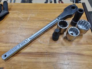 Sidcrome 3/4" Drive Socket Wrench w/ 6x Sockets