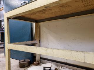 Steel Workshop Storage Shelf Table w/ Upper MDF Shelf Addition