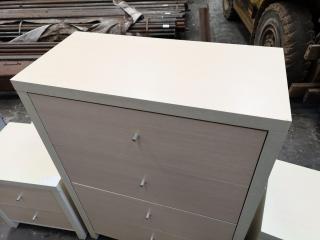 Bedroom Tallboy Drawers w/ 2x Bedside Cabinets