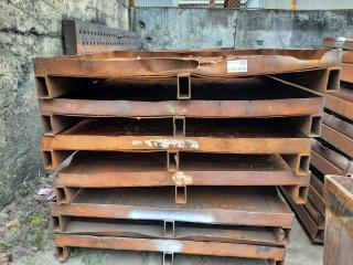 Stack of 6 Industrial Steel Pallets