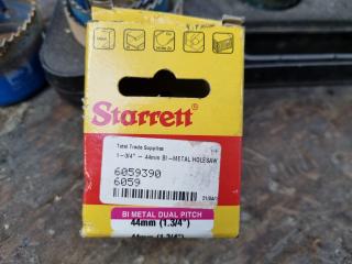 33x Assorted Holesaws by Starrett, Bahco, & Blue-Mox 