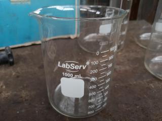 4x Assorted Laboratory Glass Beakers