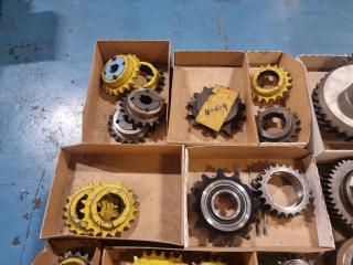 Large Assortment of Gears, Rollers and Sprockets