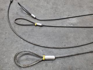 4x Assorted Steel Cable Lifting Assemblies, 1t & 2t Capacities 