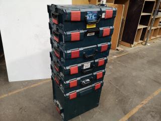 6x Bosch Plastic Stackable Power Tool Storage Cases