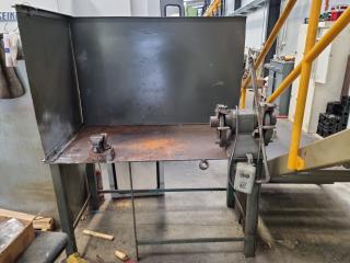 Workshop Steel Welding Table w/ Vice and 3-Phase Bench Grinder