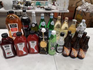 Assorted Non-Alcoholic Drinks, Juices, Cordials, Sparking Waters