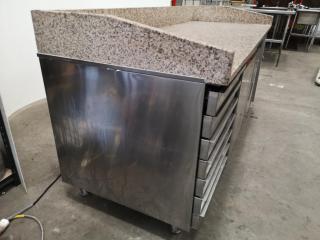 Forcar Granite Topped Stainless Steel Refrigerated Counter Cabinet