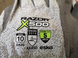 5x Pairs of Esko Razor X500 Work Safety Gloves, Size 10