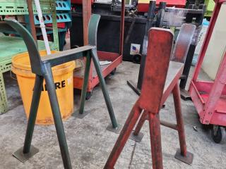 Pair of Steel Material Support Stands / Saw Horses