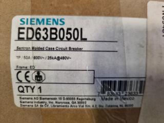 Siemens 50A 3-Pole 600V Circuit Breaker ED63B050L
Part No. ED63B050L