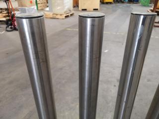 4x Stainless Steel Industrial Safety Bollards