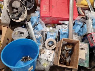 Assorted Construction Supplies, Fastening Hardware, & More