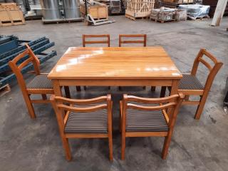 Stylish Macrocarpa Cafe Table and Chairs Set.