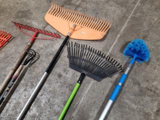 Assorted Gardening Tools, Rakes, Saws, & More