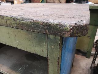 Small Vintage Heavy Workshop Workbench