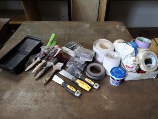 Assorted Painting Tools, Accessories, Supplies