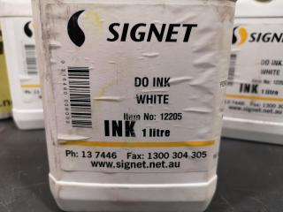 Signet DO White Ball Marker Industrial Ink, 4x 1L Bottles