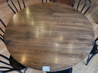 Large Round Cafe Table and 7 Chairs