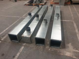 4 x Galvanised Straight Ducts