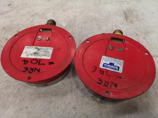 3x Assorted Industrial Pressure Gauges