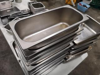 40x Assorted Stainless Steel Commercial Kitchen Food Bins