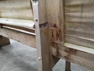 2x Vintage Antique Wooden Church Benches