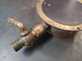 Antique Vintage Brass & Copper Pressure Gauge