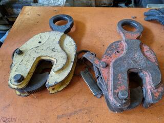 2x 3-Ton Capacity Vertical Plate Clamps