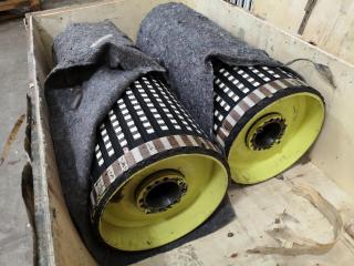 2x Large Industrial Rollers