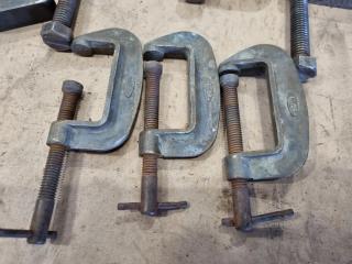7x Assorted Steel Clamps